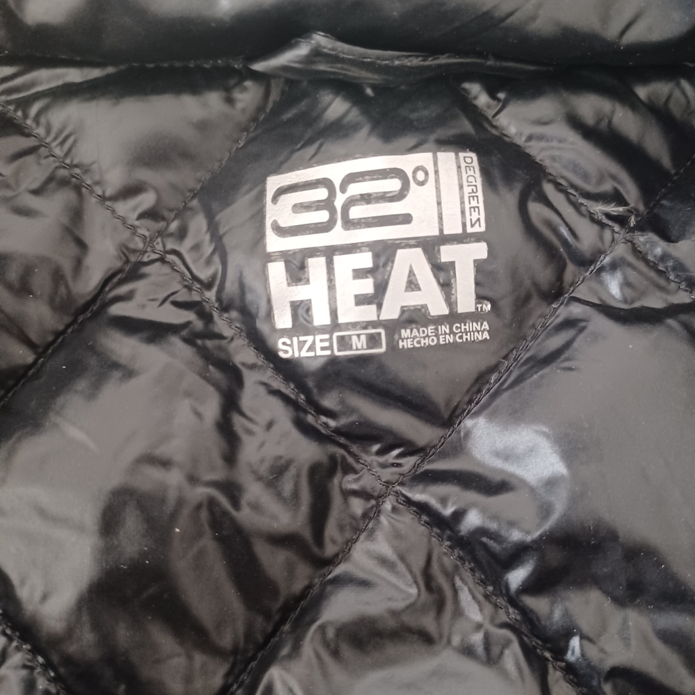 32 Degree Light Weight Puffer Puffy Jacket Women M Down Filled Packable Black - Picture 6 of 12